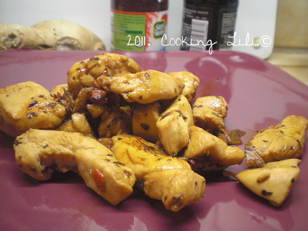 Poulet sauté au Basilic