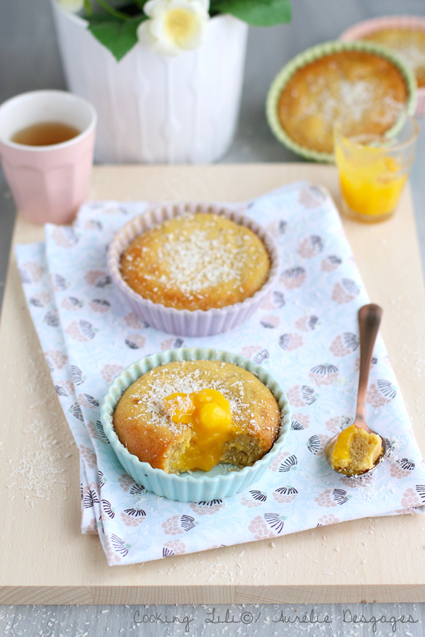 fondant mangue et noix de coco