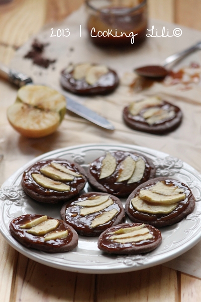 Mini tarte sablée Chocolat Pomme et Caramel