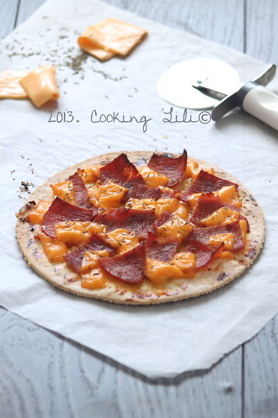 Tarte fine Bacon et Cheddar