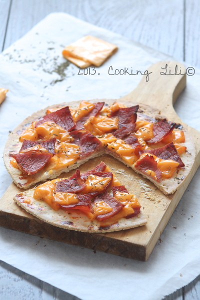 Tarte fine Bacon et Cheddar