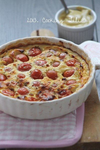 Clafoutis aux Tomates cerises et Moutarde