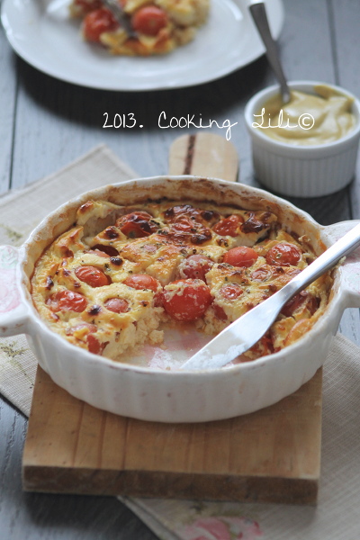 Clafoutis aux Tomates cerises et Moutarde