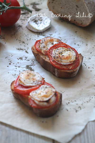 Brushetta Tomates, Chèvre et Basilic