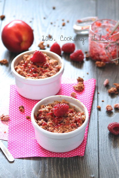Crumble aux Nectarines au beurre de Framboises