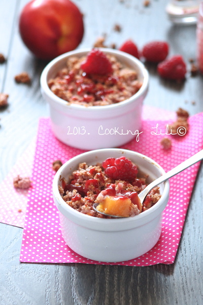 Crumble de Nectarines au beurre de Framboises