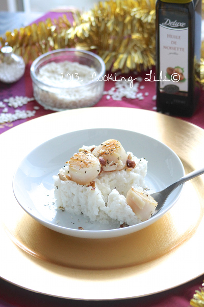 Risotto huile de Noisettes saint jacques