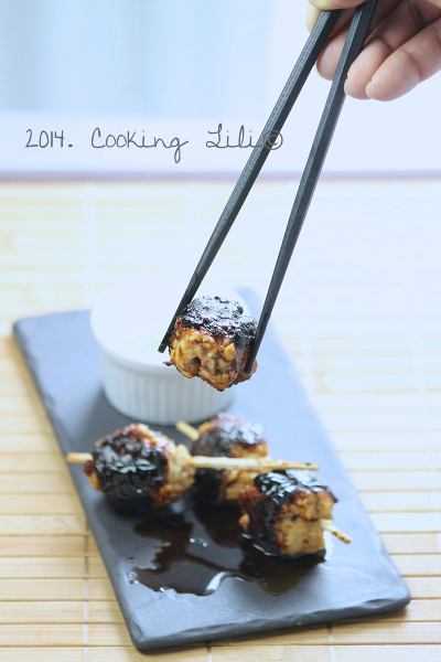 Boulettes de poulet façon yakitori