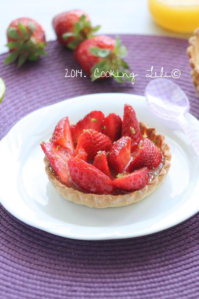 Tarte aux fraises citron vert et basilic