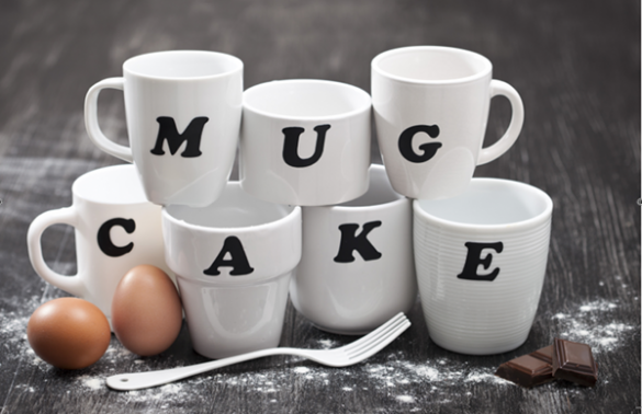 Mug cake presentation