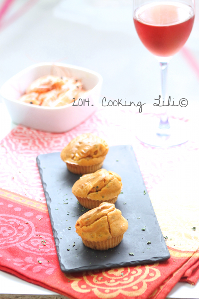 Mini muffins aux crevettes et coriandre