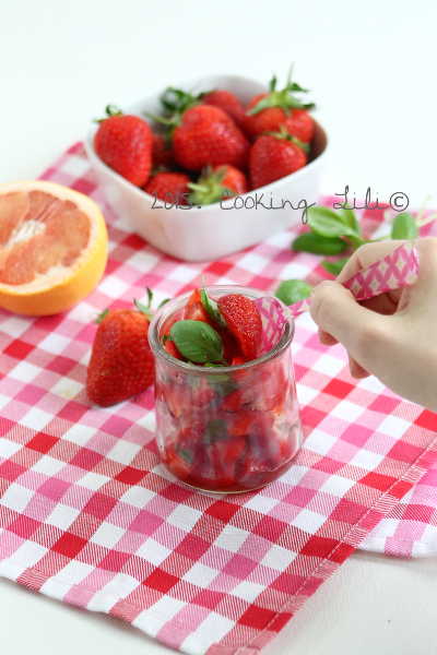 salade de fraises pamplemousse basilic