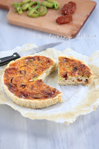 Quiche aux poireaux et tomates séchées