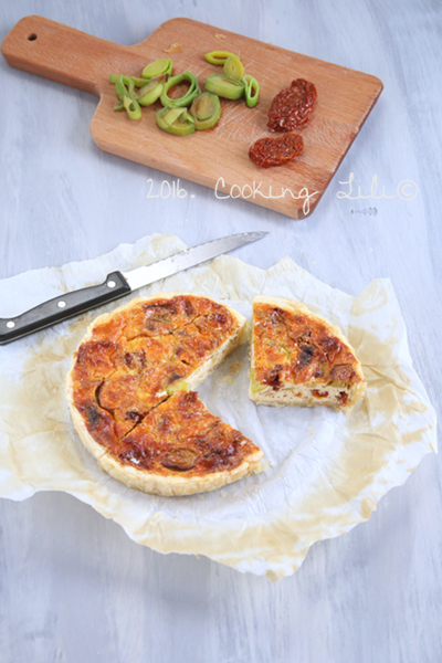 Quiche poireaux et tomates séchées