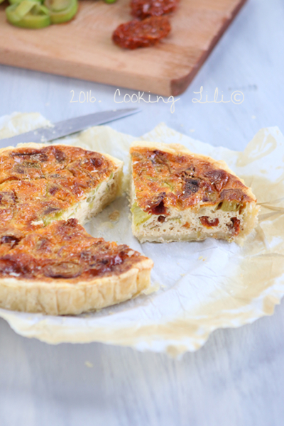 Quiche tomates séchées et poireaux