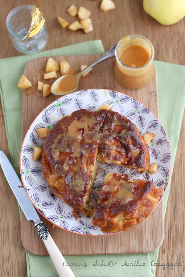 gâteau au yaourt pommes et caramell