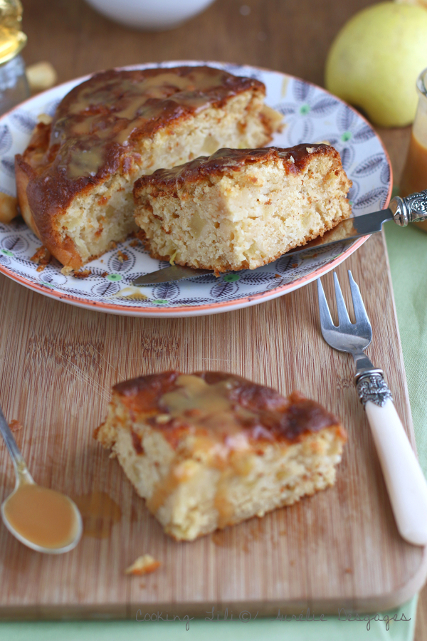 gâteau aux pommes et caramell