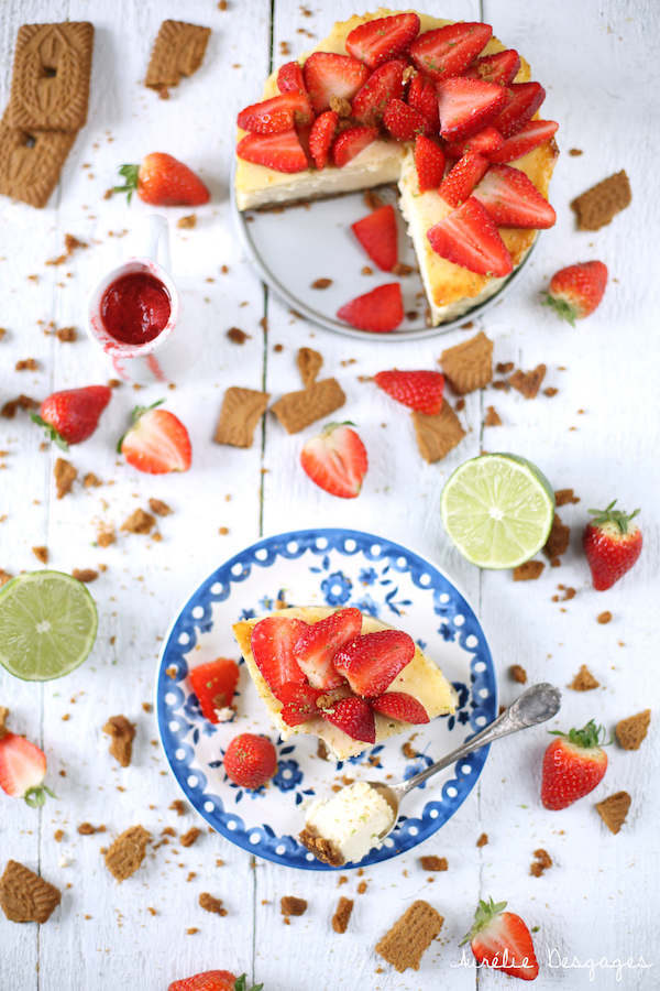 cheesecake fraises citron vert et speculoos