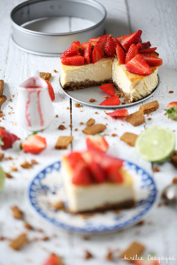 cheesecake fraises spéculoos citron vert