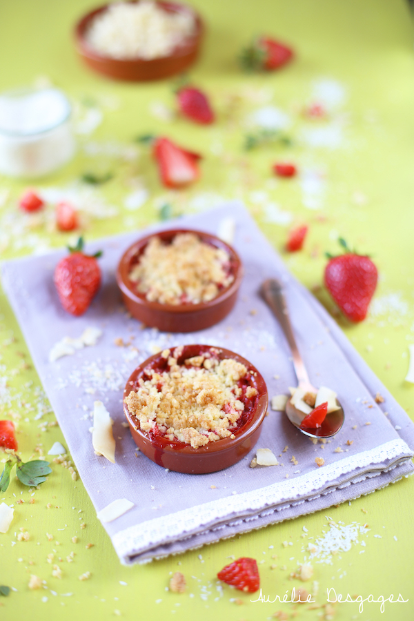 crumble fraises et coco