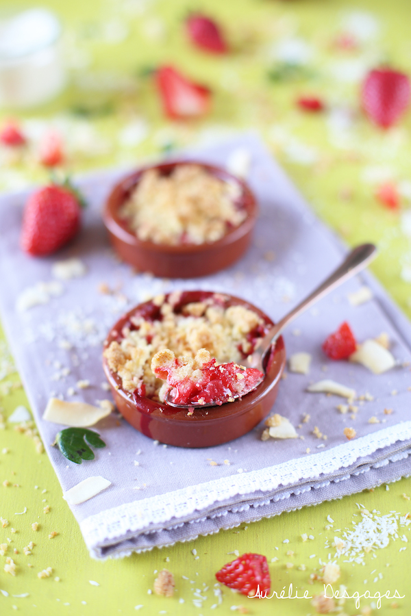 crumble fraises et coco