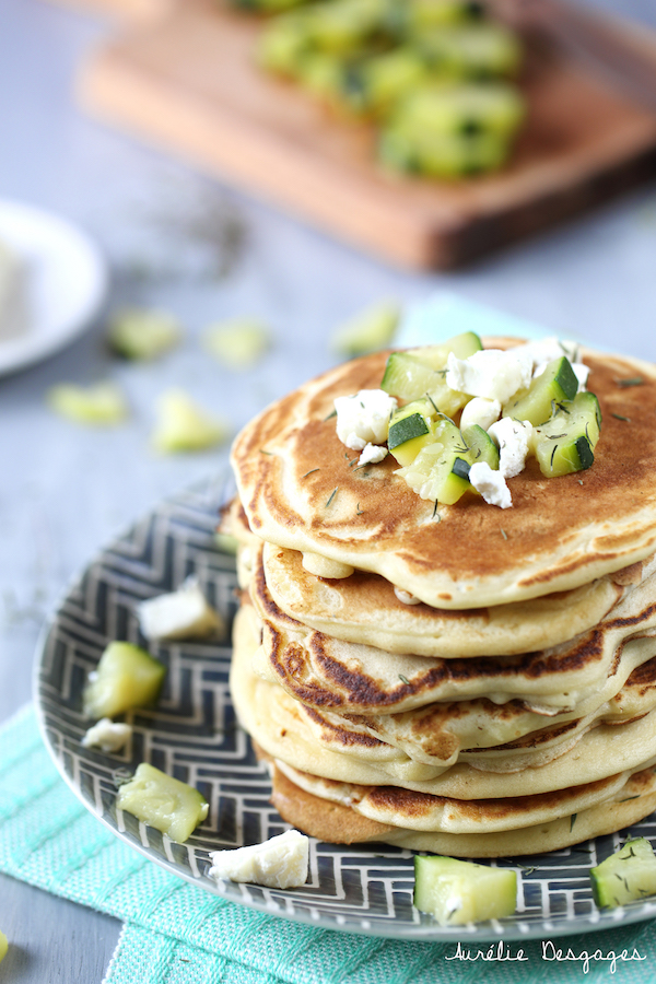 pancake courgettes et chèvree