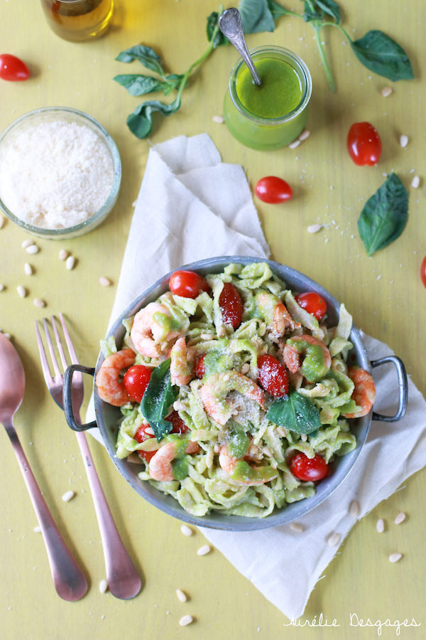 tagliatelles gambas pesto2