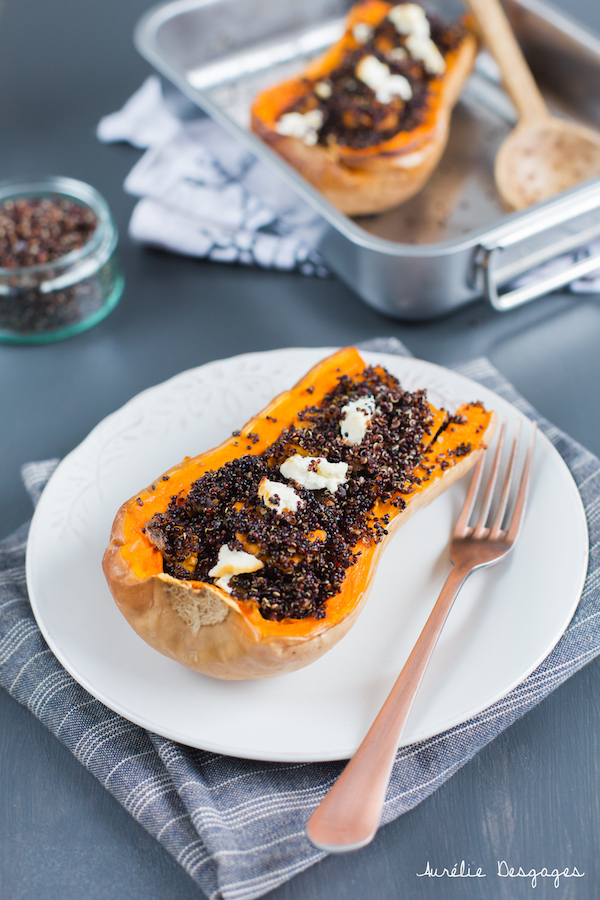 butternut farcie au quinoa champignons2